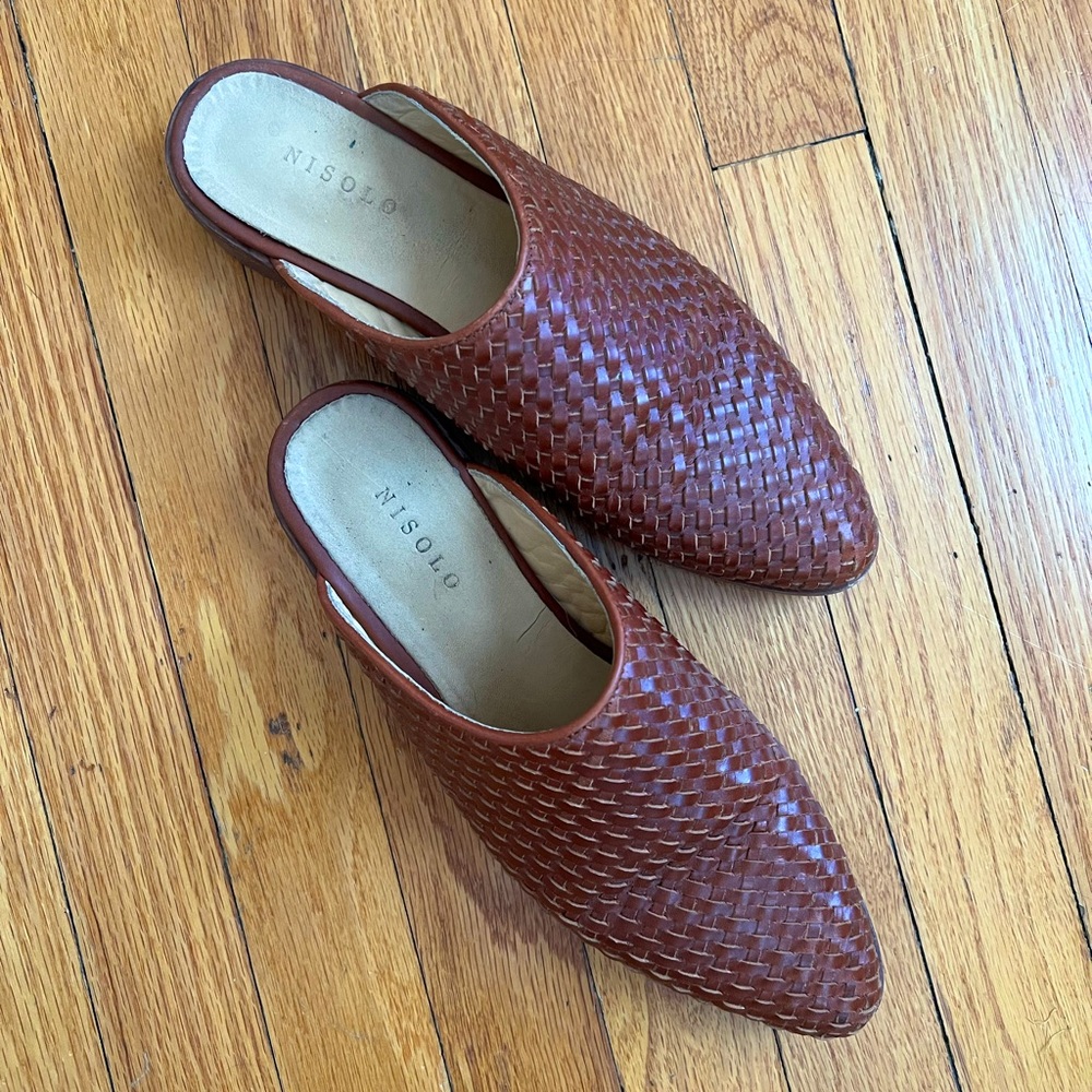 Nisolo woven leather mules